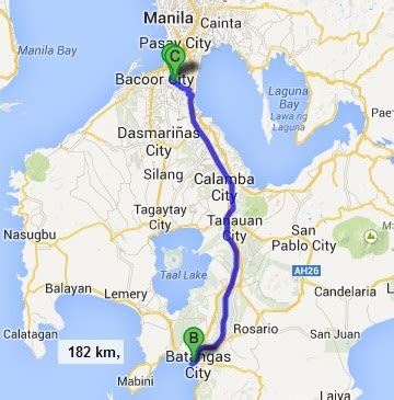 Cavite City to Batangas .